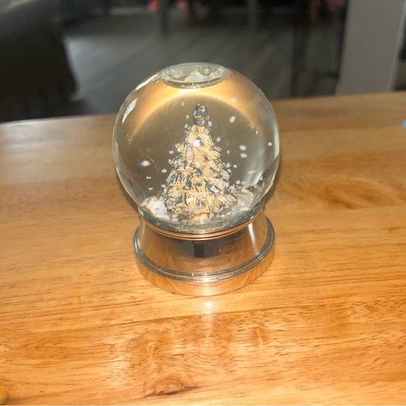 Elegant Silver Holiday Snow Globe - Picture 2 of 2